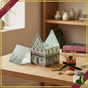 Contenitore candela in vetro Cottage verde con profumazione Peony & Litchi, altezza 13 cm