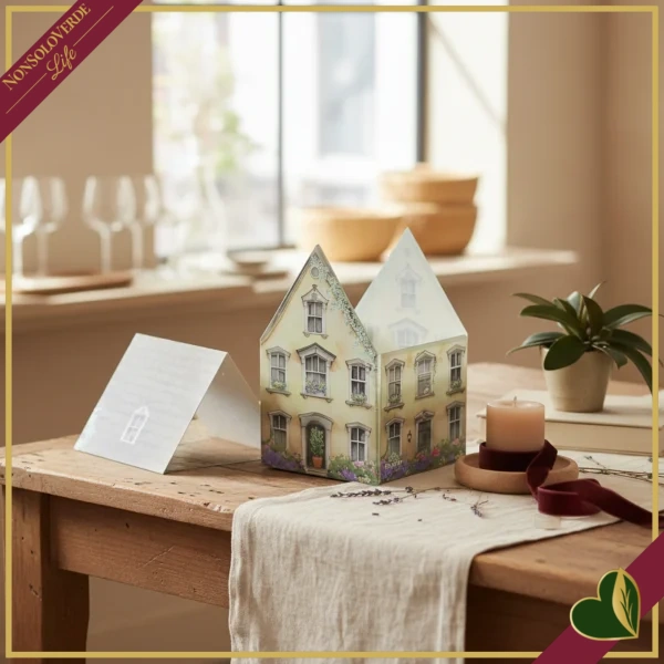 Contenitore candela in vetro Cottage giallo con profumazione Oud, altezza 13 cm