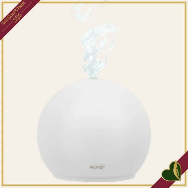 Diffusore Sfera ad ultrasuoni con luce e cromoterapia, altezza 14 cm
