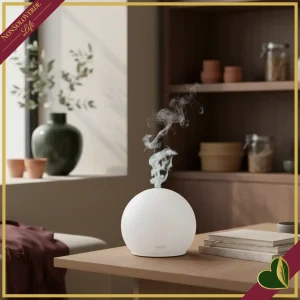 Diffusore Sfera ad ultrasuoni con luce e cromoterapia, altezza 14 cm
