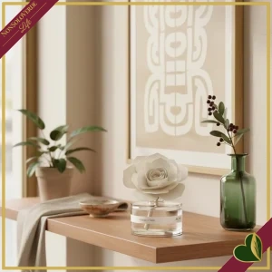 Profumatore d’ambiente Acqua e Sale con rosa in legno, 50 ml