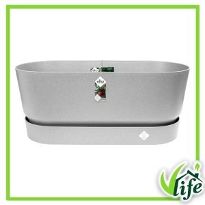 Fioriera con ruote Greenville grigio cemento 80 cm