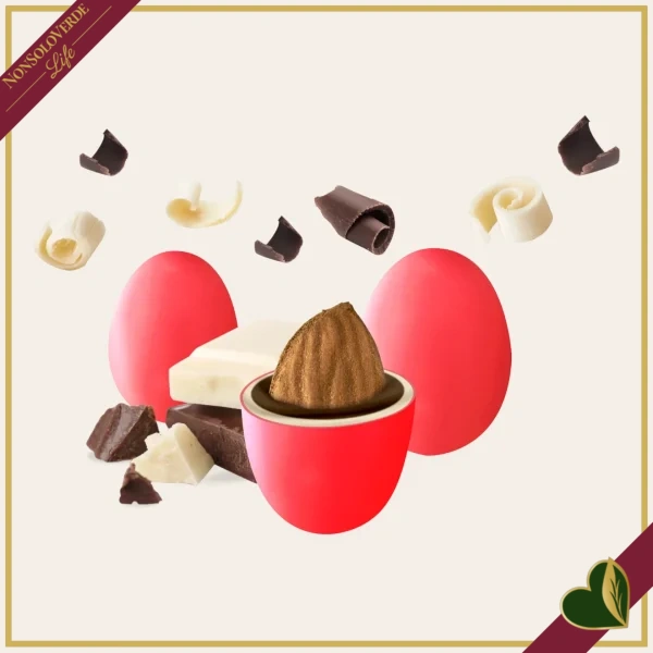 Confetti Maxtris Twist classici rossi con mandorla tostata e doppio cioccolato, in scatola e incartati singolarmente, 500 grammi