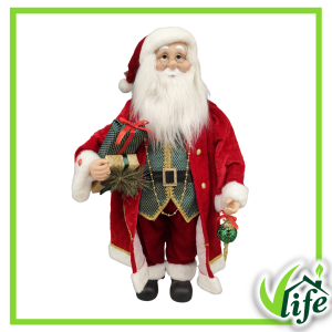 Babbo Natale in movimento con musica e pacchi regalo altezza 90 cm