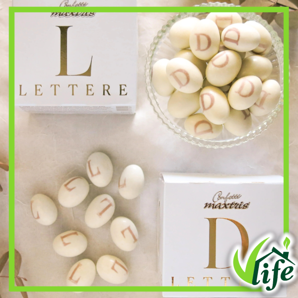 Confetti Maxtris Lettera L con mandorla e cioccolato 200 gr