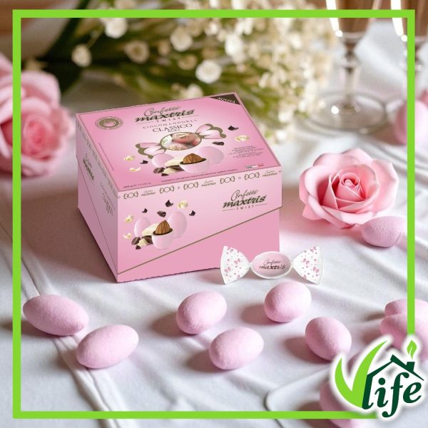 Confetti Maxtris Twist Rosa con mandorla e cioccolato 500 gr