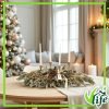 Centrotavola natalizio con candelabro a 4 candele e decorazioni oro lunghezza 100 cm