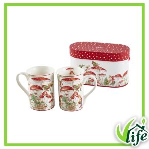 Set 2 tazze da tè “Fungo” in porcellana – Collezione Funghi e Gnomi