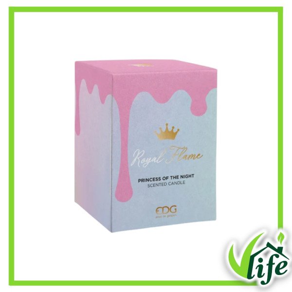 Candela Profumata Royal Flame in Vetro con Coperchio a Forma di Corona – Altezza 12,5 cm, 3 modelli assortiti
