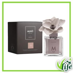 BF106-2 Diffusore d’Ambiente Magnolia con Fiore in Legno di Betulla – Fragranza Ambra Antica, 250 ml