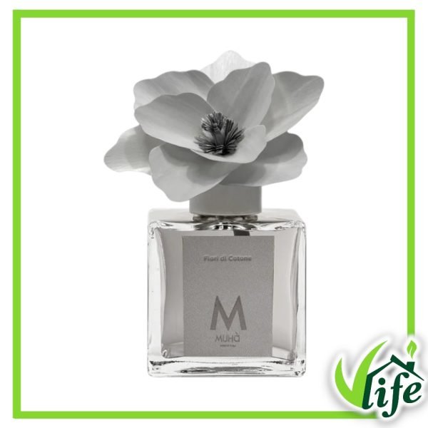 Diffusore d’Ambiente Magnolia con Fiore in Legno di Betulla – Fragranza Fiori di Cotone, 100 ml