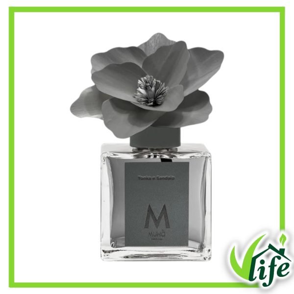 Diffusore d’Ambiente Magnolia con Fiore in Legno di Betulla – Fragranza Tonka e Sandalo, 100 ml