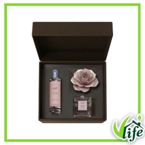 Cofanetto Regalo Muhà Rosa con Diffusore 100 ml e Spray per Ambiente 100 ml – Fragranza Ambra Antica