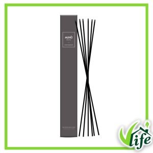 Bastoncini in Fibra Neri per Diffusori d’Ambiente Muhà da 200 ml – 6 pezzi, Altezza 34 cm