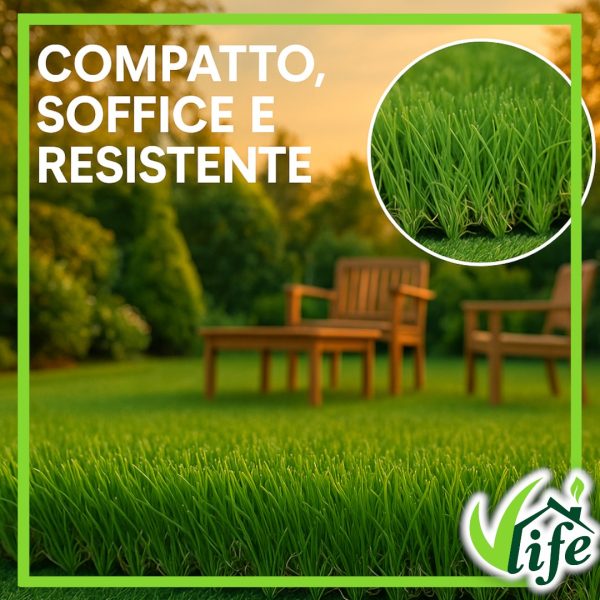 Prato sintetico English altezza 40 mm Made in Italy – tappeto erboso artificiale per giardino e terrazzo
