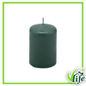 Candela Cilindrica Verde – Altezza 7,5 cm, Diametro 5 cm