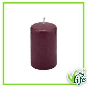 Candela Cilindrica Rosso Scuro – Altezza 10 cm, Diametro 6 cm