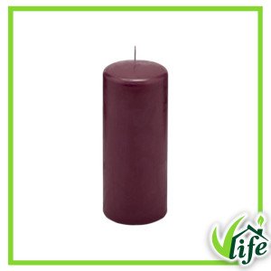 Candela Cilindrica Rosso Scuro – Altezza 15 cm, Diametro 6 cm