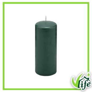 Candela Cilindrica Verde – Altezza 15 cm, Diametro 6 cm