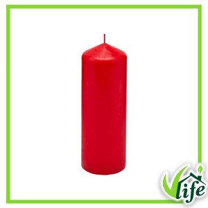 Candela Cilindrica Rosso – Altezza 20 cm, Diametro 6,8 cm