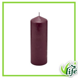 Candela Cilindrica Rosso Scuro – Altezza 20 cm, Diametro 6,8 cm