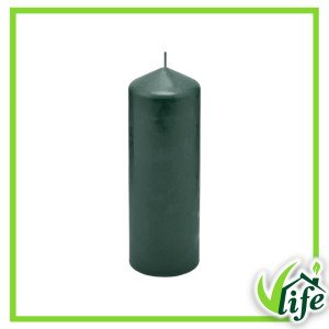 Candela Cilindrica Verde – Altezza 20 cm, Diametro 6,8 cm