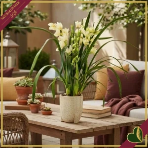 8000000001405-0 Cymbidium ‘Wild Anna’ compatto, 5 steli, vaso 12 cm, alto circa 55 cm