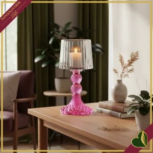 8022934216694-0 Portacandela calice in vetro bicolore, altezza 17,3 cm