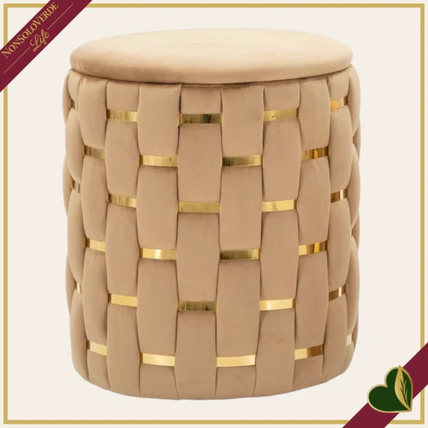Pouf contenitore “Shanty” oro, altezza 42 cm