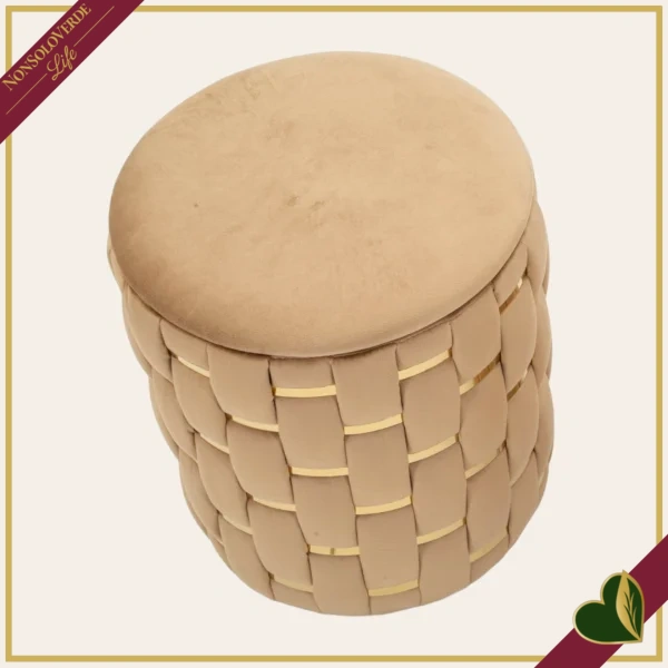 Pouf contenitore “Shanty” oro, altezza 42 cm