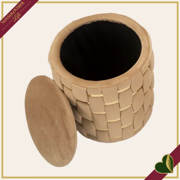 Pouf contenitore “Shanty” oro, altezza 42 cm