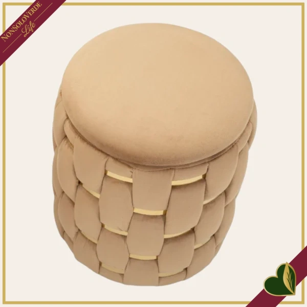 Pouf contenitore “Shanty” oro, altezza 35 cm