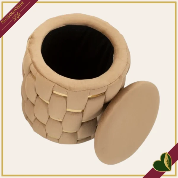 Pouf contenitore “Shanty” oro, altezza 35 cm