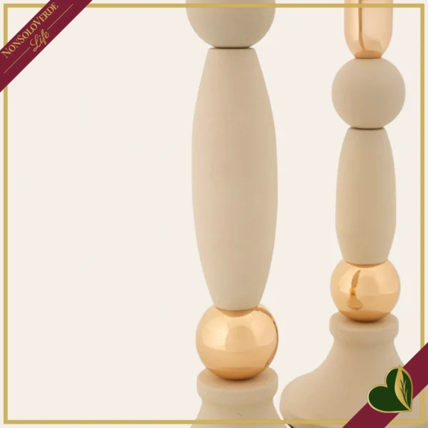 Portacandela “Strek” crema, altezza 25 cm