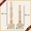 Portacandela “Strek” crema, altezza 25 cm