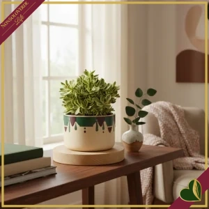 8717746596620-0 Crassula swaziensis variegata, vaso 15 cm, alta circa 15 cm