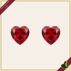 Orecchini punto luce “Amore” con cristallo rosso