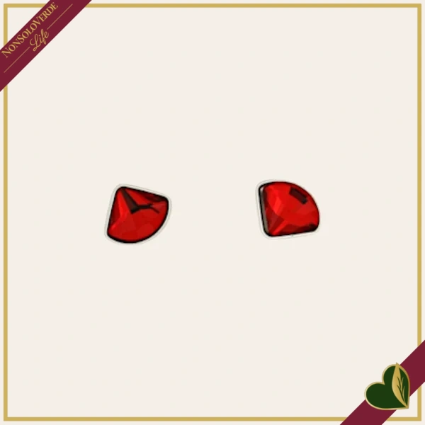 Orecchini punto luce “Fun” con cristallo rosso