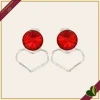 Orecchini punto luce “Heart St” con cuore in filo e cristallo rosso