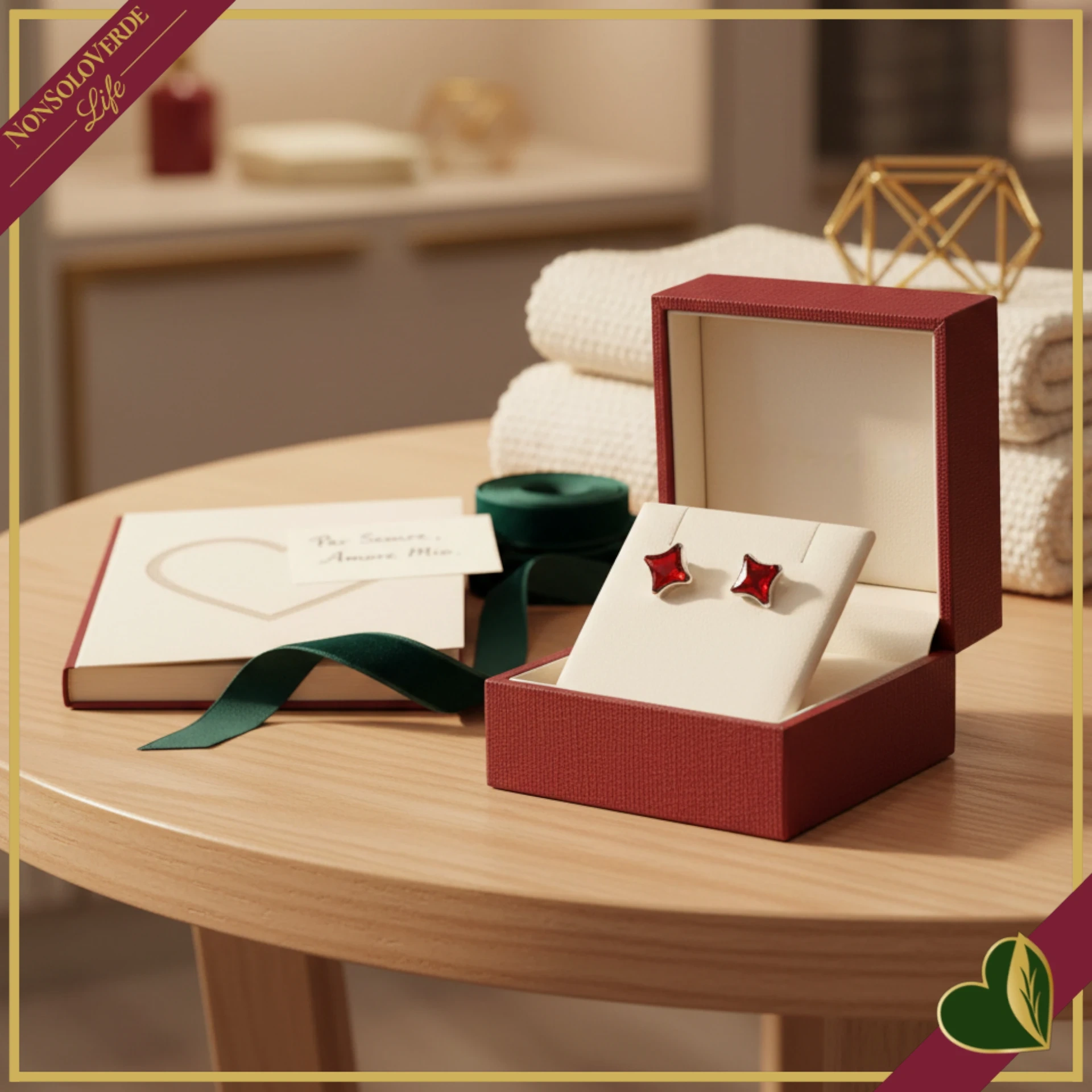 Orecchini punto luce “Starlet” con cristallo rosso