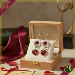 Orecchini “Platone” con cristalli rossi Scarlet