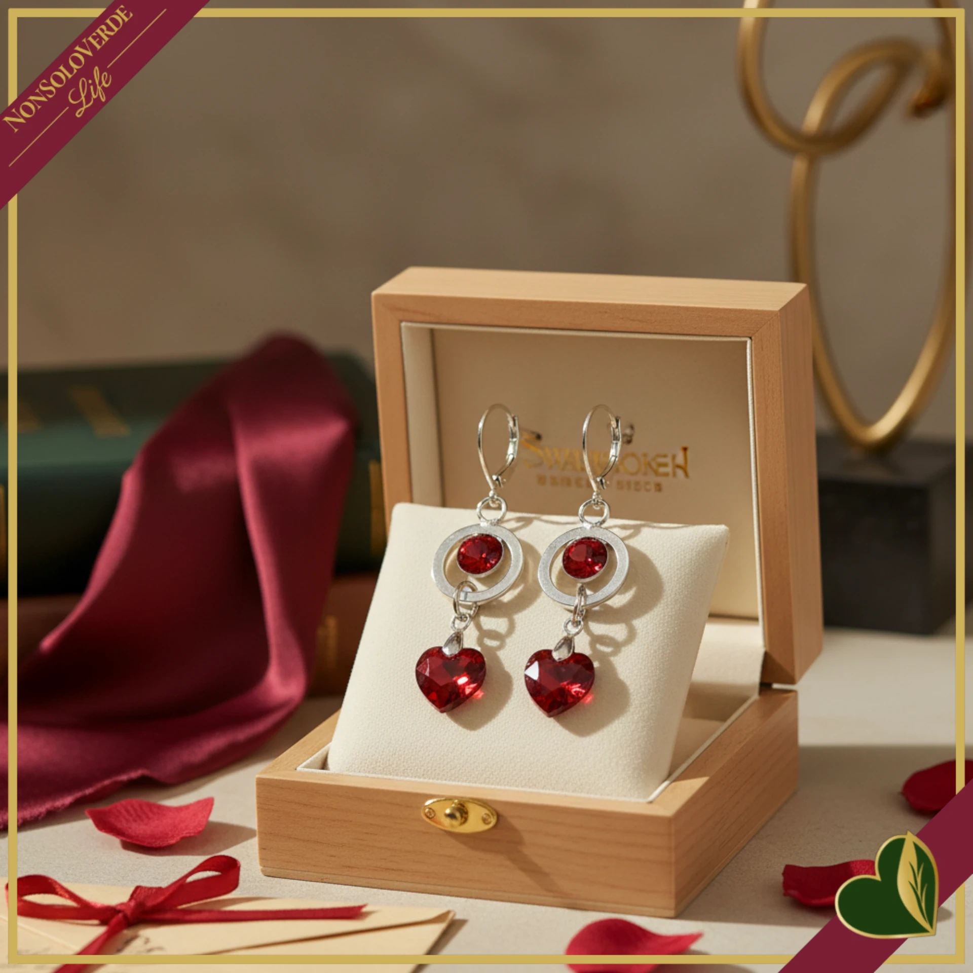 Orecchini “Platone” con cristalli rossi Scarlet
