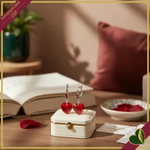 Orecchini “Spot” Cuore Mini con cristalli rossi
