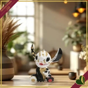 8000000101990-0- Statuetta Disney by Britto “Stitch Midas” in resina dipinta a mano, altezza 35 cm