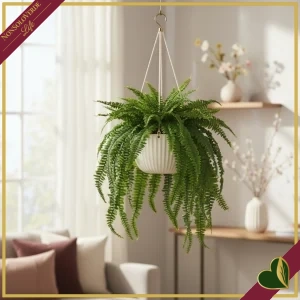 Cascata di felce verde artificiale effetto naturale, altezza 100 cm