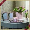 Diffusore profumato bianco “Spring Tulips” 100 ml in vetro con tulipani decorativi, diametro 6 cm