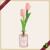 Diffusore profumato rosa “Spring Tulips” 100 ml in vetro con tulipani decorativi, diametro 6 cm