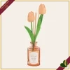 Diffusore profumato pesca “Spring Tulips” 100 ml in vetro con tulipani decorativi, diametro 6 cm