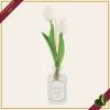 Diffusore profumato bianco “Spring Tulips” 100 ml in vetro con tulipani decorativi, diametro 6 cm