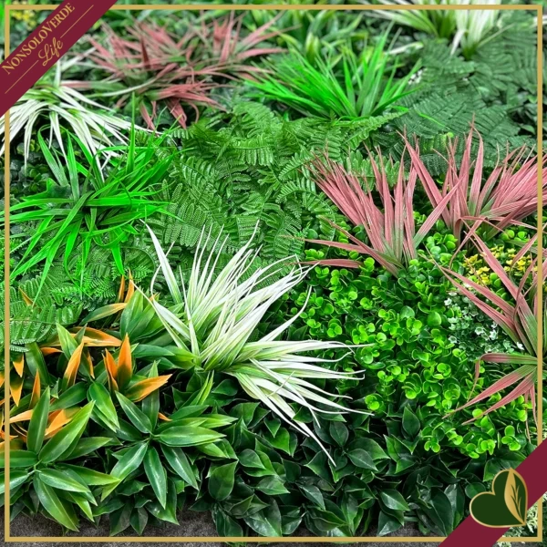 Pannello verde artificiale 3D Divy Panel Jungle multicolor, 100x100 cm